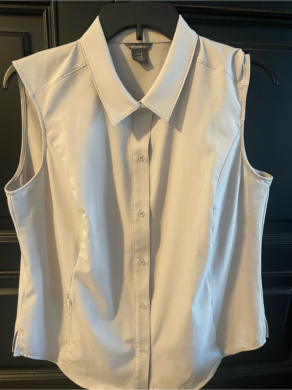 Eddie Bauer Sleeveless Tech Shirt, women’s, Large, Light Gray